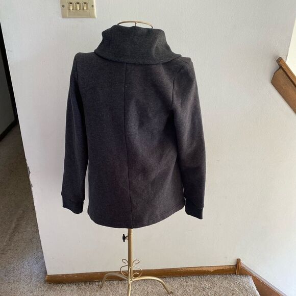 NWT Zella charcoal grey snap jacket with thumb holes girls size Medium - Picture 3 of 9